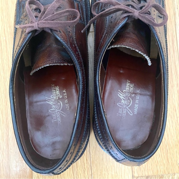 Vtg Johnston & Murphy Wingtip Oxfords Men’s Size 10 Brown Dress Formal Career main image 7